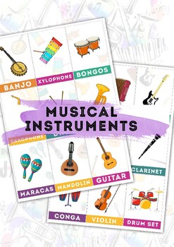 Preview of Musical Instruments Flashcards.