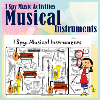Preview of Musical Instruments  | I Spy Music Activities  | Print and Digital