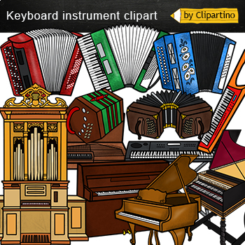 Preview of Keyboard Musical Instruments clip art mini Bundle