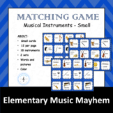 Musical Instruments Memory / Matching Card Game - Small - 
