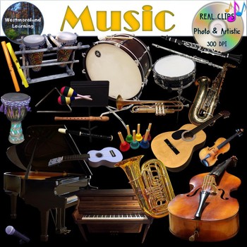 Preview of Musical Instruments Music Clip Art Photo & Artistic Digital Stickers