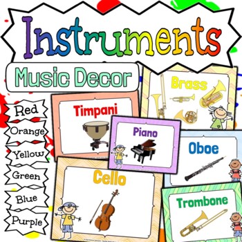 Preview of Musical Instruments Music Decor | Instruments & Instrument Families Posters