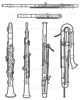 woodwind instruments clipart