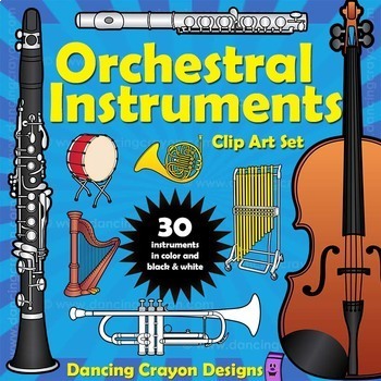 Preview of Musical Instruments: Orchestra Instruments Clip Art