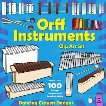 Preview of Orff Instruments: Musical Instruments Clip Art