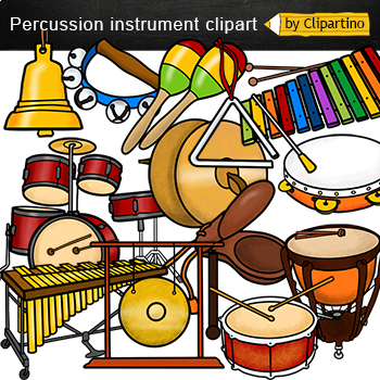 Preview of Percussion Musical Instruments Clip Art /Percussion mini Bundle/ Commercial use