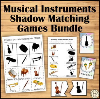 Preview of Musical Instruments Shadow Matching Activities Bundle