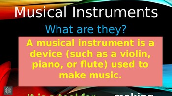 Preview of Musical Instruments Slide Show