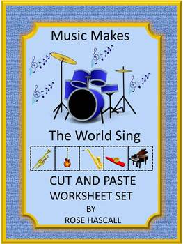 Preview of Musical Instruments Special Education Reading Math Cut and Paste Activities