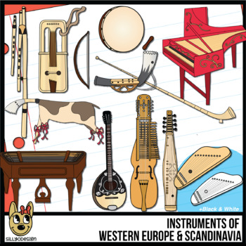 Preview of Musical Instruments of Western Europe and Scandinavia Clip Art