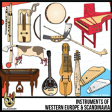 Musical Instruments of Western Europe and Scandinavia Clip Art