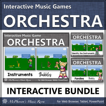 Preview of Musical Instruments of the Orchestra Interactive Music Games {Bubbles}