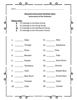 musical instruments quiz pdf