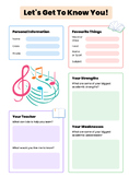 Musical Introduction Sheet | First Day Music Class | Get t
