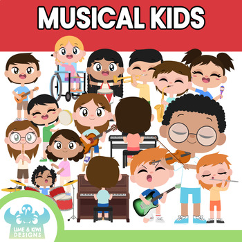 Preview of Musical Kids Clipart (Lime and Kiwi Designs)