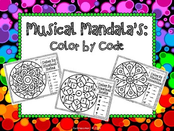 Preview of Musical Mandala's; Color By Code - PDF Edition