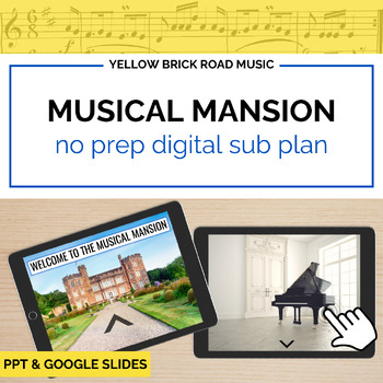 Preview of Musical Mansion: no prep digital sub plan for distance learning - music sub plan