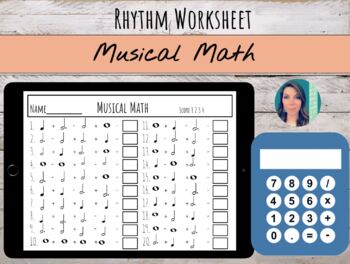 Preview of Musical Math  | Digital & Printable Rhythm Worksheet & Answer Key
