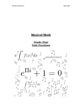Preview of Musical Math: Grade Four Fractions Unit