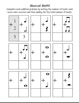 missing music math worksheets answers