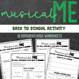 Musical Me - Back To School Music Printable Worksheets