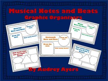 Preview of Musical Note Graphic Organizers - Smart Board Interactive and Printable