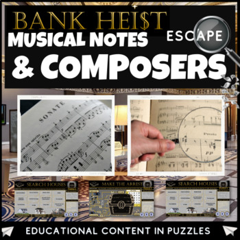 Preview of Musical Notes and Composers Escape Room