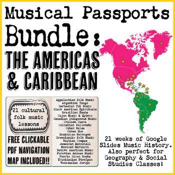 Preview of Musical Passports BUNDLE: The Americas & Caribbean {PLUS NAVIGATION MAP}