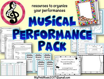 Preview of Musical Performance Pack (choir concert, band, drama, play)
