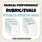 Musical Performance Rubric/Evaluation | Printable & Digital 