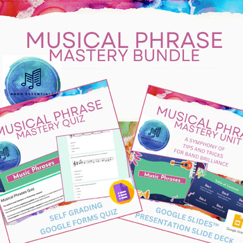 Preview of Musical Phrase Mastery Unit Google Slides and Form BUNDLE