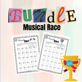 Musical Race- BUNDLE- Treble Clef & Bass Clef Notes