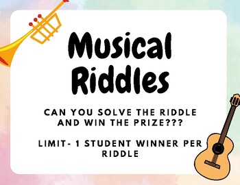 Preview of Musical Riddles Bulletin Board