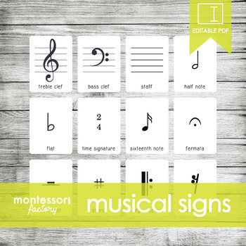 Preview of Musical SIGNS, SYMBOLS and NOTES | MONTESSORI Printable Nomenclature Three Part
