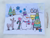 Musical Snowman Color Sheet: Treble Clef Notes & Basic Not