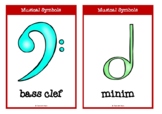 Musical Symbol Notes with Words Picture Set/Flash Cards