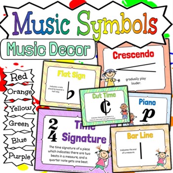 Preview of Musical Symbols Music Classroom Decor | All Musical Symbols Included!