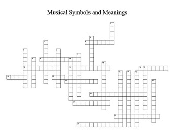 Musical Symbols and Meanings Crossword Puzzle by Janice Jadlocki