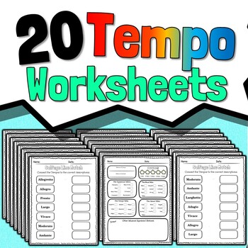 Preview of Musical Tempos Worksheets | Tempo Markings Studies | Multiple Activities