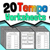 Musical Tempos Worksheets | Tempo Markings Studies | Multi