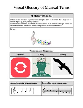 Preview of *Freebie* Musical Terms Visual Glossary