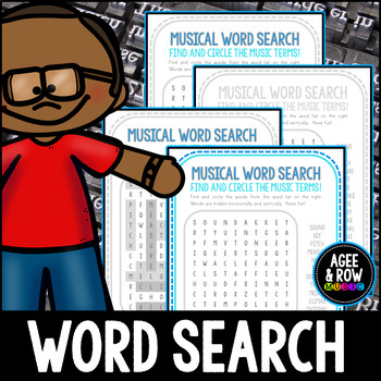 Preview of Sharpen Student Word Skills: Fun & Challenging Music Word Search Puzzles