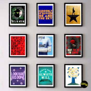Preview of Musical Theater Art Inspired by Playbill Covers - Growing Bulletin Board Bundle