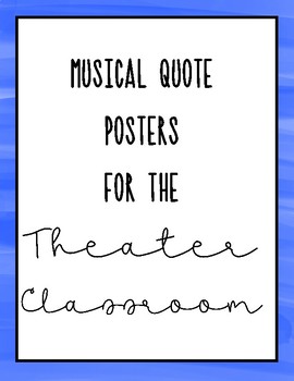 Musical theatre quotes
