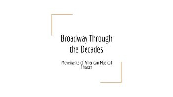 Preview of Musical Theater Through the Decades - PowerPoint