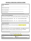 Musical Theatre Audition Form