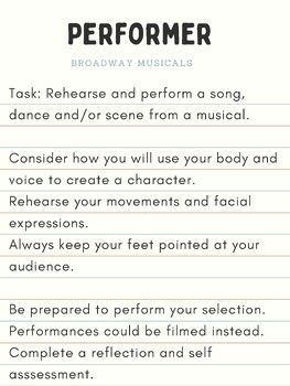 Musical Theatre Final Project (differentiated) - Freebie by Make a ...