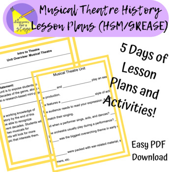 Preview of Musical Theatre History Lesson Plans
