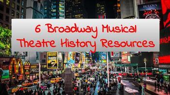Preview of Musical Theatre History Slides, Games, Quiz w/ Answers, Worksheet, & Movie Lists