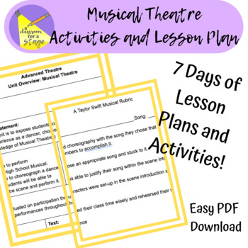 Preview of Musical Theatre Lesson Plans and Activities